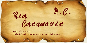 Mia Cacanović vizit kartica
